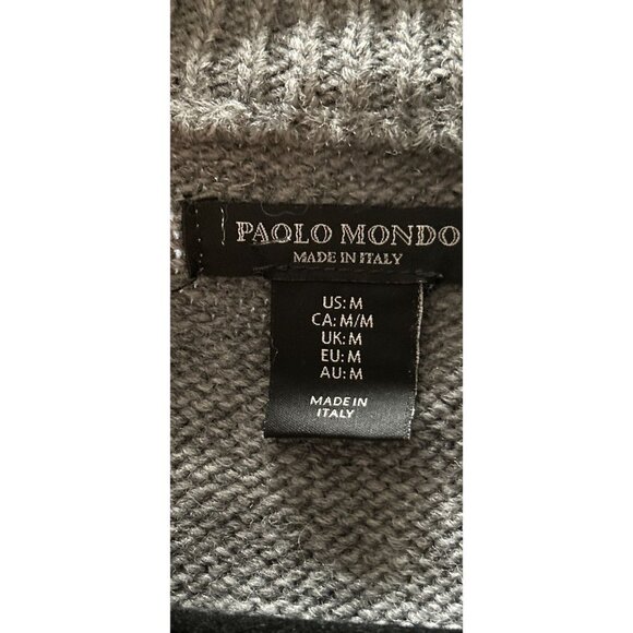 Made in Italy PAOLO MONDO Fair Island Pullover 1/4 Zip Sweater Blue Gray - Picture 9 of 10